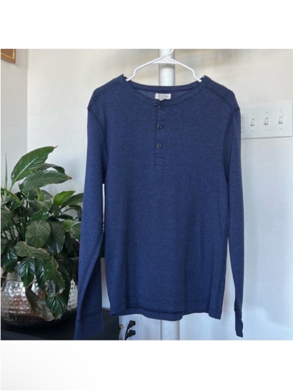 J. Crew Men’s Cotton Henley Shirt/Top Sz M Long Sleeves Soft Crew